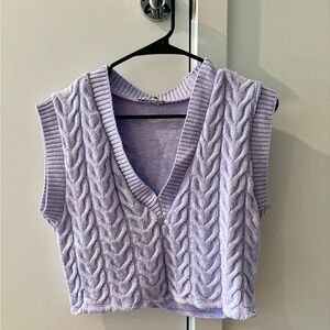 Zara knitted & cropped vest / light purple